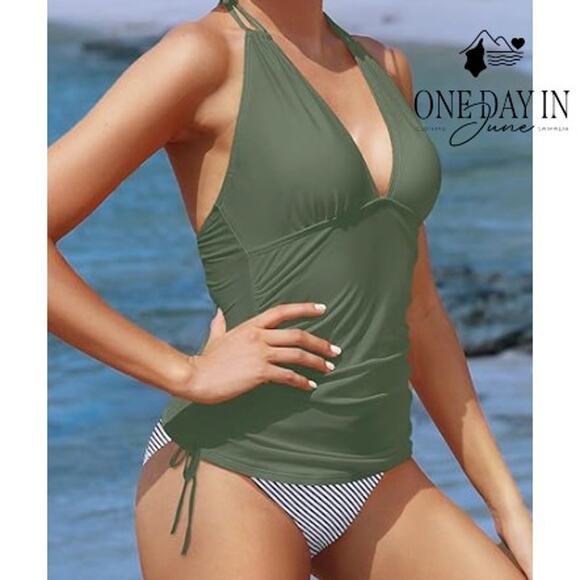 Talisea Drawstring Tankini Swimsuit Size S - Picture 1 of 7